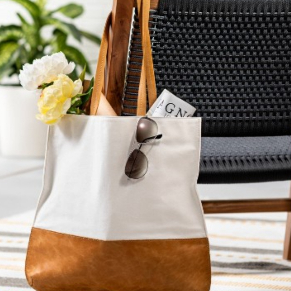 🎯 Hearth & Hand | Canvas & Leather Tote